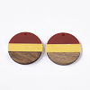 Tri-color Resin & Walnut Wood Pendants X-RESI-S358-78M-2