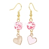 Alloy Enamel Heart with Resin Beaded Pendant Necklace Dangle Earrings SJEW-JS01249-7