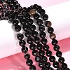 Natural Black Agate Beads Strands X-G-G391-8mm-01-2