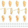 SUPERFINDINGS 12Pcs 2 Style Brass Stud Earring Findings KK-FH0004-95-1