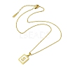 Ion Plating(IP) Rectangle with Initial Letter 304 Stainless Steel Pendant Necklace NJEW-R265-04G-S-3