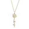 Brass Flower Pendants Necklace NJEW-JN04704-2
