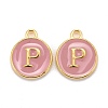 Golden Plated Alloy Enamel Charms X-ENAM-S118-07P-1