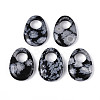 Natural Snowflake Obsidian Large Hole Pendants G-N348-06B-11-1