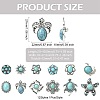 12Pcs 12 Styles Alloy Rhinestone & Resin Imitation Turquoise Snap Buttons BUTT-CJ0001-04-2