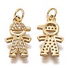 Brass Micro Pave Clear Cubic Zirconia Pendants ZIRC-C020-36G-2