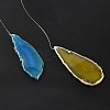 Chakra Natural Dyed Agate Piece Hanging Ornament HJEW-R126-01A-7