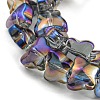 Half Rainbow Plated Electroplate Transparent Glass Beads Strands EGLA-G037-11A-HR01-3