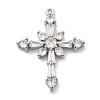Brass Micro Pave Clear Cubic Zirconia Pendants KK-L228-03P-01-1