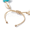 Natural Shell & Synthetic Turquoise Braided Bead Anklets AJEW-AN00562-01-4
