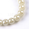 Electroplate Glass Beads Strands EGLA-Q062-8mm-E08-2