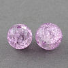 Spray Painted Crackle Glass Beads Strands CCG-Q002-10mm-04-1