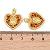 Brass Micro Pave Clear Cubic Zirconia Pendants CU-CBA415D-11G-01-3