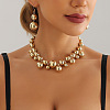 Alloy & Plastic Round Beads Link Chain Necklaces for Women WG2709A-01-1