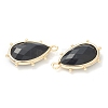Natural Obsidian Pendants X-G-B009-02G-I-2