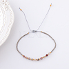2mm Faceted Natural Grey Agate Beaded Braided Adjustable Bracelets for Women PF2854-12-1