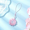 Cat Eye Flower Pendant Decorations HJEW-TA00419-02-2