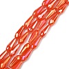 Electroplated Opaque Glass Beads Strands EGLA-L015-FR-B-01-M-3