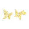 Brass Pave Clear Cubic Zirconia Stud Earring Findings LS-KK-F875-06G-1