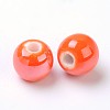Glazed Porcelain Round Beads X-PORC-S489-6mm-07-2