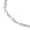 Non-Tarnish 304 Stainless Steel Bar Link Chain Anklets AJEW-AN00602-01-3