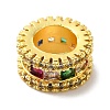 Brass Micro Pave Colorful Cubic Zirconia European Beads KK-C072-15G-2