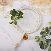 Cotton Rope & Wood Beads Knitting Wind Chime Pendant CF-TAC0001-08-5