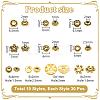 300Pcs 10 Styles Tibetan Style Alloy Spacer Beads TIBEB-UN0001-04AG-3