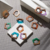 Transparent and Opaque Resin & Walnut Wood Pendants RESI-SZ0001-01-6