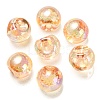 UV Plating Rainbow Iridescent Acrylic Beads X-OACR-G012-04B-1