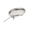 304 Stainless Steel Brooch Cabochon Settings STAS-E547-08D-P-3