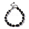Synthetic Blue Goldstone Beaded Bracelets for Women G-P563-07P-13-4