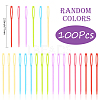 100Pcs Child Plastic Knit Needles Sewing Knitting Cross Stitch TOOL-SP0001-10-2