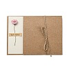 Dried Daisy Paper Thank You Greeting Cards AJEW-K043-01C-1