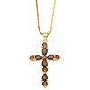 Colorful Zircon Cross Necklace Hip Hop Fashion Diamond Sweater Chain NKB266 ST1342234-1