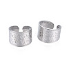 Non-Tarnish 304 Stainless Steel Snake Pattern Open Cuff Ring RJEW-S405-257P-1