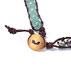 Three Loops Natural Green Aventurine Beads Wrap Bracelets BJEW-JB04247-03-3