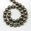 Natural Pyrite Beads Strands G-L031-12mm-03-3
