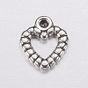Antique Silver Plated Tibetan Style Zinc Alloy Heart Pendants X-AC0324-2