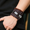 1Pc Cowhide & Imitation Leather Cord Knitted Multi-strand Bracelets AJEW-GF0011-50F-7