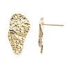 Hammered Brass Stud Earring Findings KK-Q764-036-3