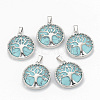 Synthetic Turquoise Pendants G-S292-10B-P-1