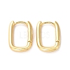 Brass Rectangle Hoop Earrings for Women ZIRC-Q201-28G-2