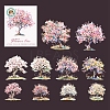 10Pcs 10 Styles Flower Tree Waterproof PET Stickers DIY-G121-03F-1