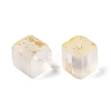 Frosted Glass Beads with Golden Glitter Powder X1-DGLA-NH001-8mm-01A-2