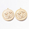 Brass Micro Pave Clear Cubic Zirconia Pendants KK-N232-171G-NF-1