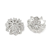 Brass Micro Pave Clear Cubic Zirconia Bead Caps KK-V015-08P-1
