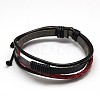 Trendy Unisex Casual Style Multi-Strand Wax and Leather Cord Bracelets BJEW-L295-M-2