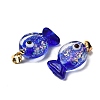 Handmade Dichroic Foil Lampwork Pendants X1-DICH-G001-01G-08-2
