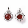 Natural Red Agate Pendants G-P496-05P-17-2